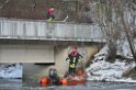 Hund und Person Eiseinbruch Koeln Fuehlinger See P017